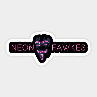 Neon Fawkes Logo Sticker